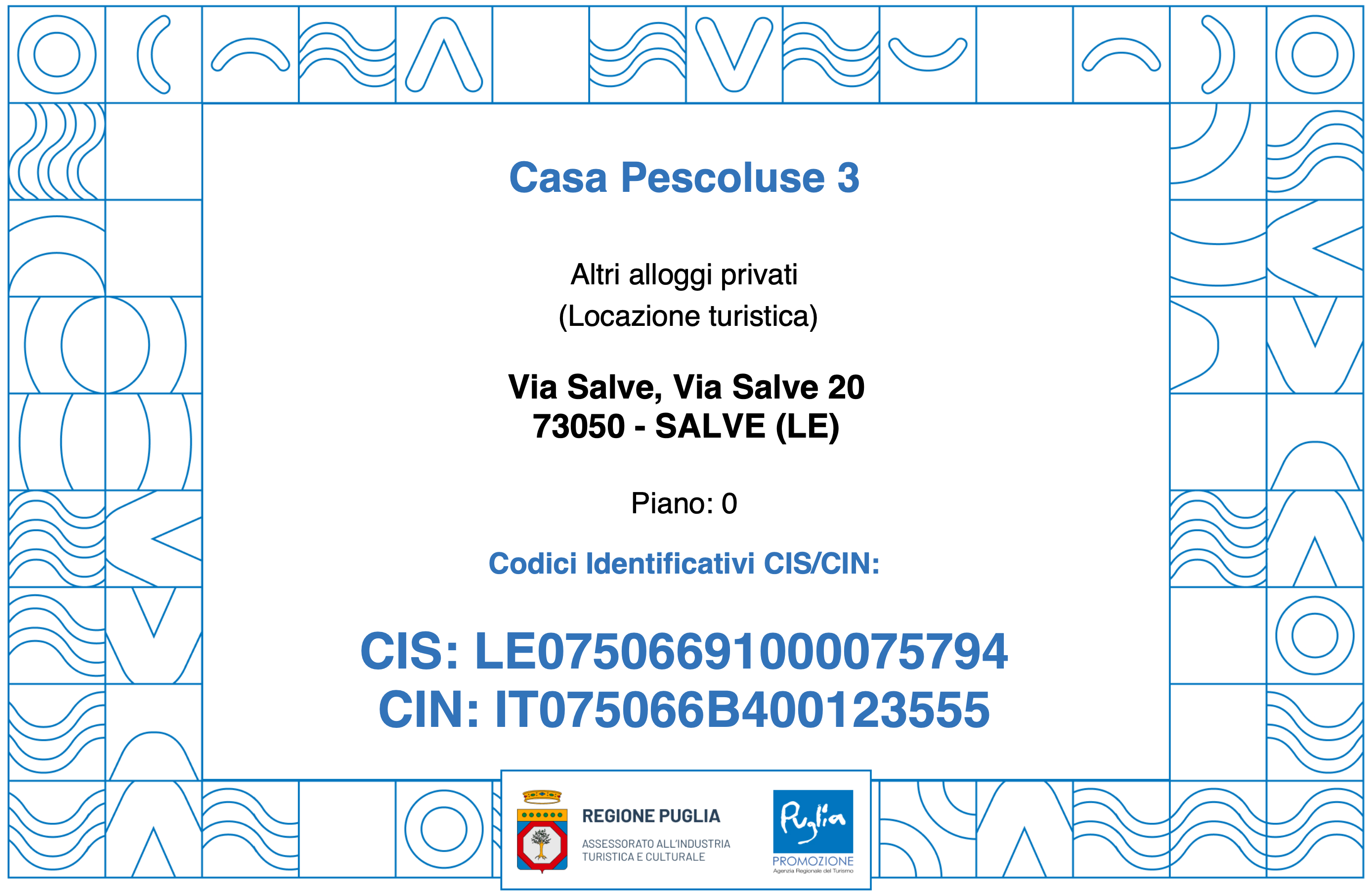 CIN e CIS Casa Vacanze