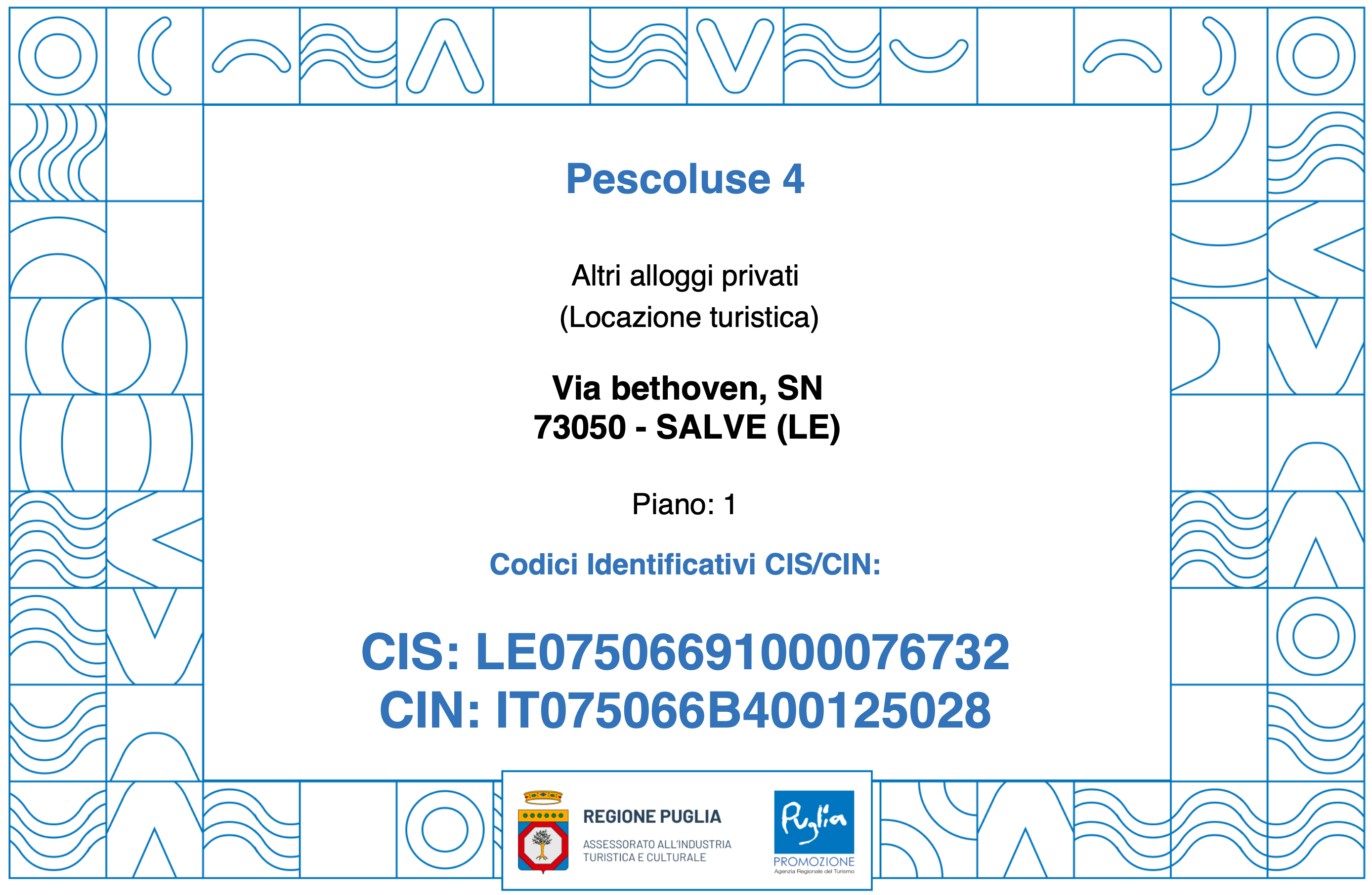 CIN e CIS Casa Vacanze