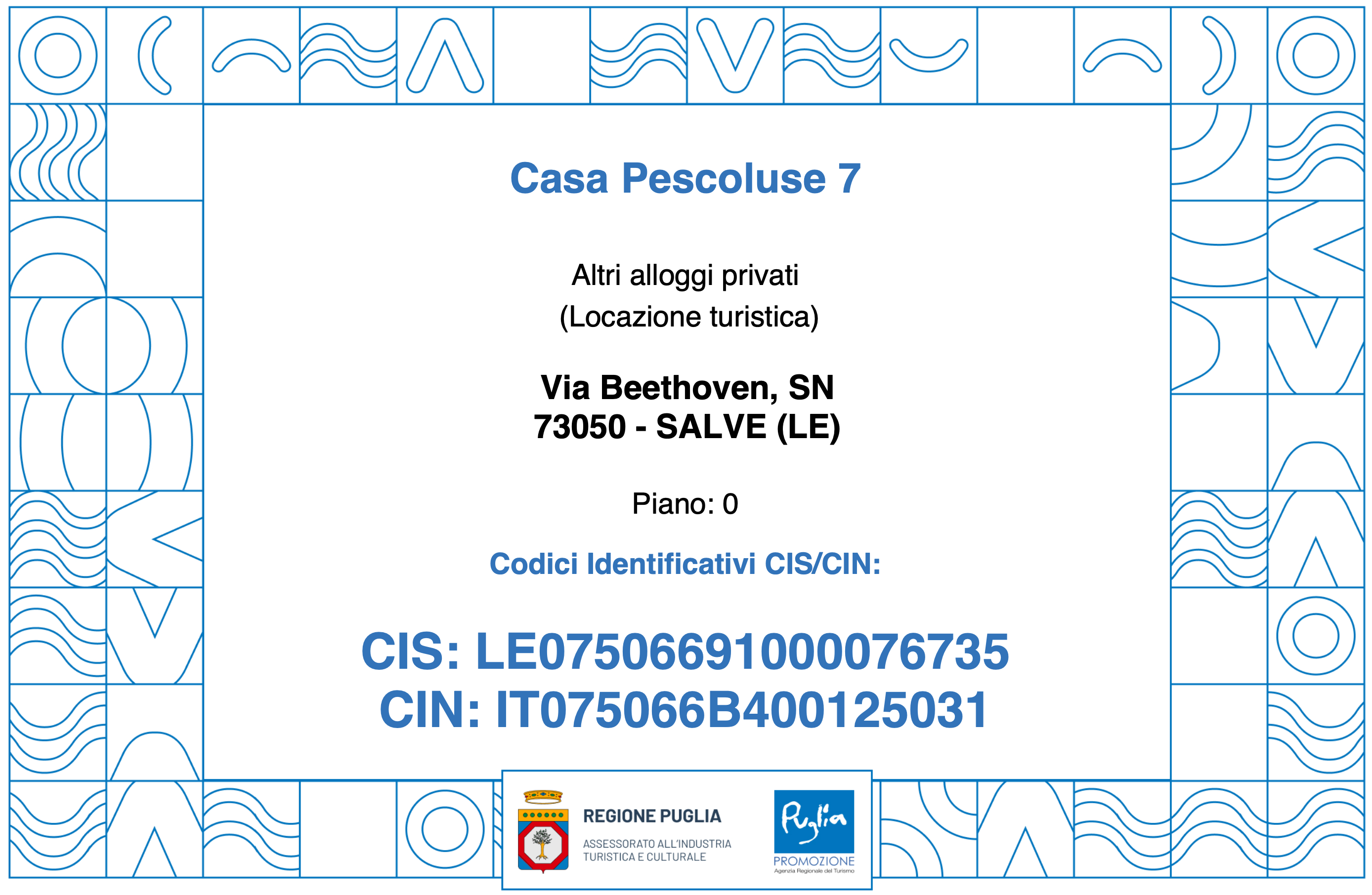 CIN e CIS Casa Vacanze