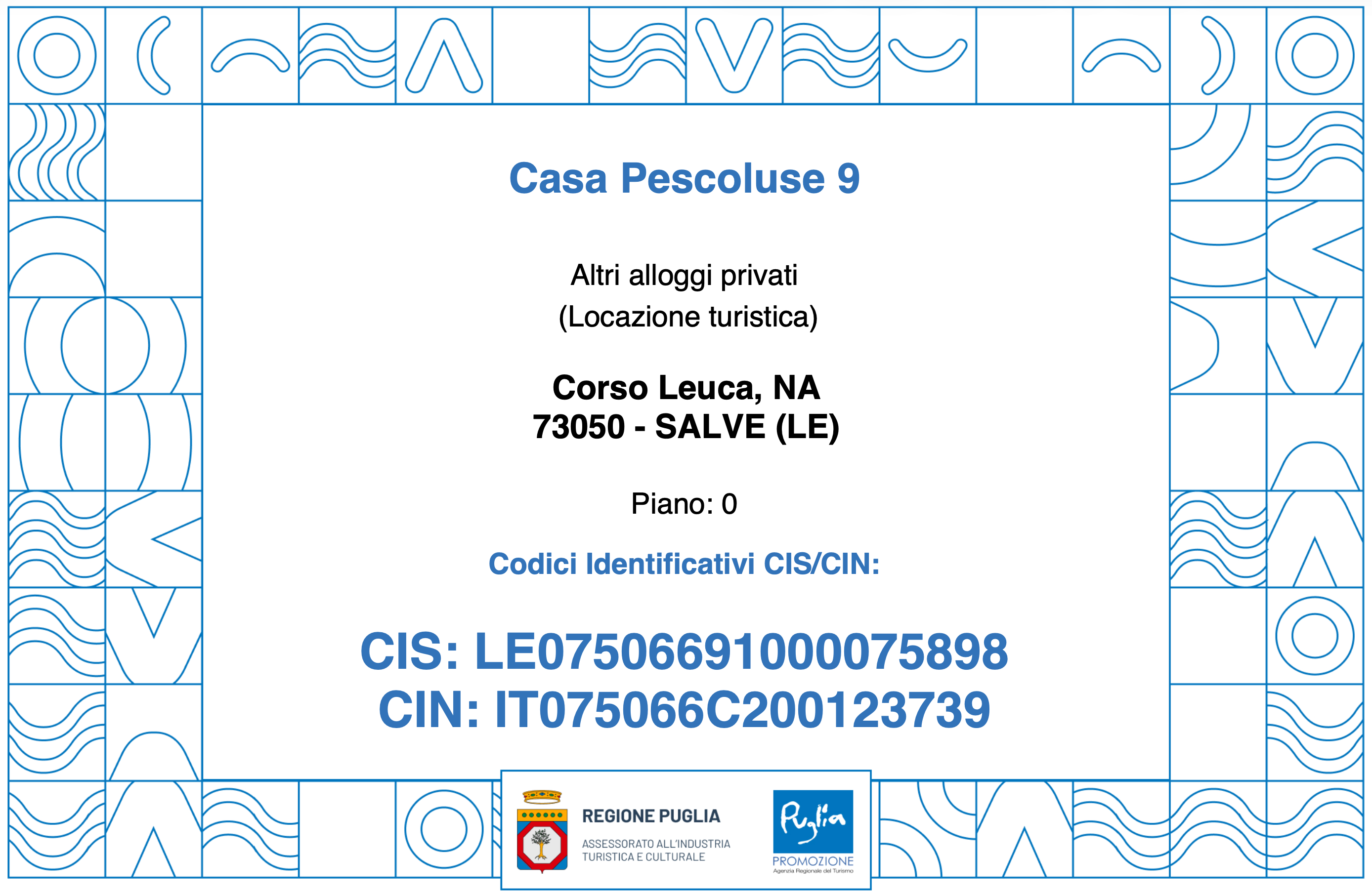 CIN e CIS Casa Vacanze